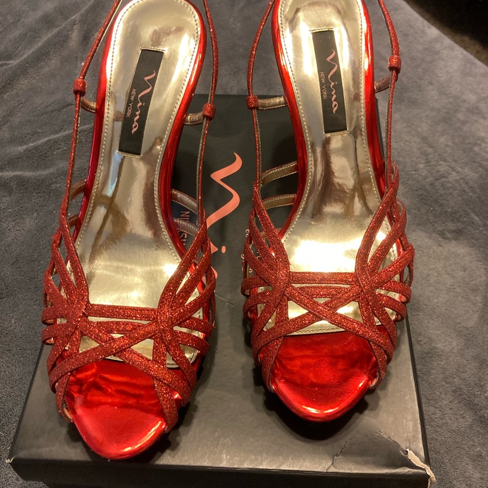 Nina Soft Red Baby G 4” Stiletto Heel